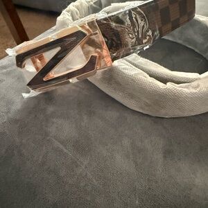 Brown Checkered Women's Belt